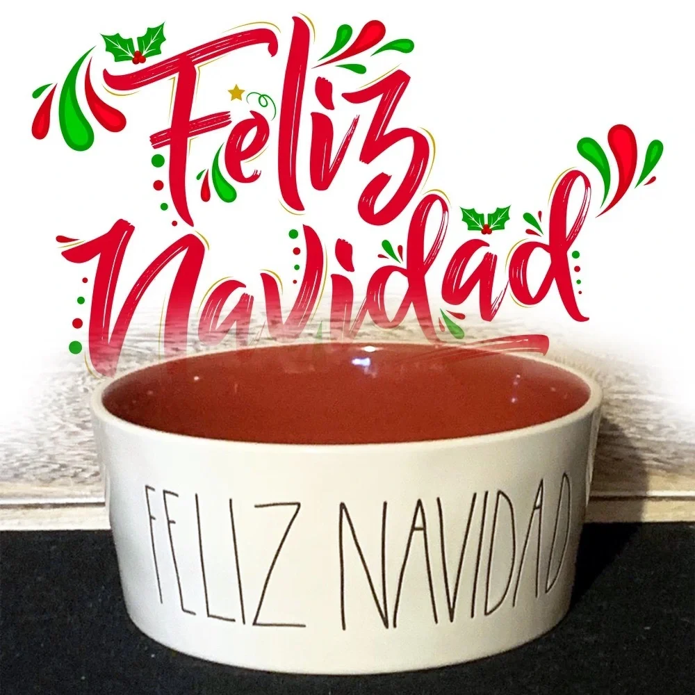 RAE DUNN Feliz Navidad White Red 8